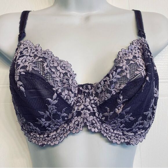 Wacoal 65191 Embrace Lace Bra Women’s Size 34D Unlined Underwire Purple - Picture 2 of 9
